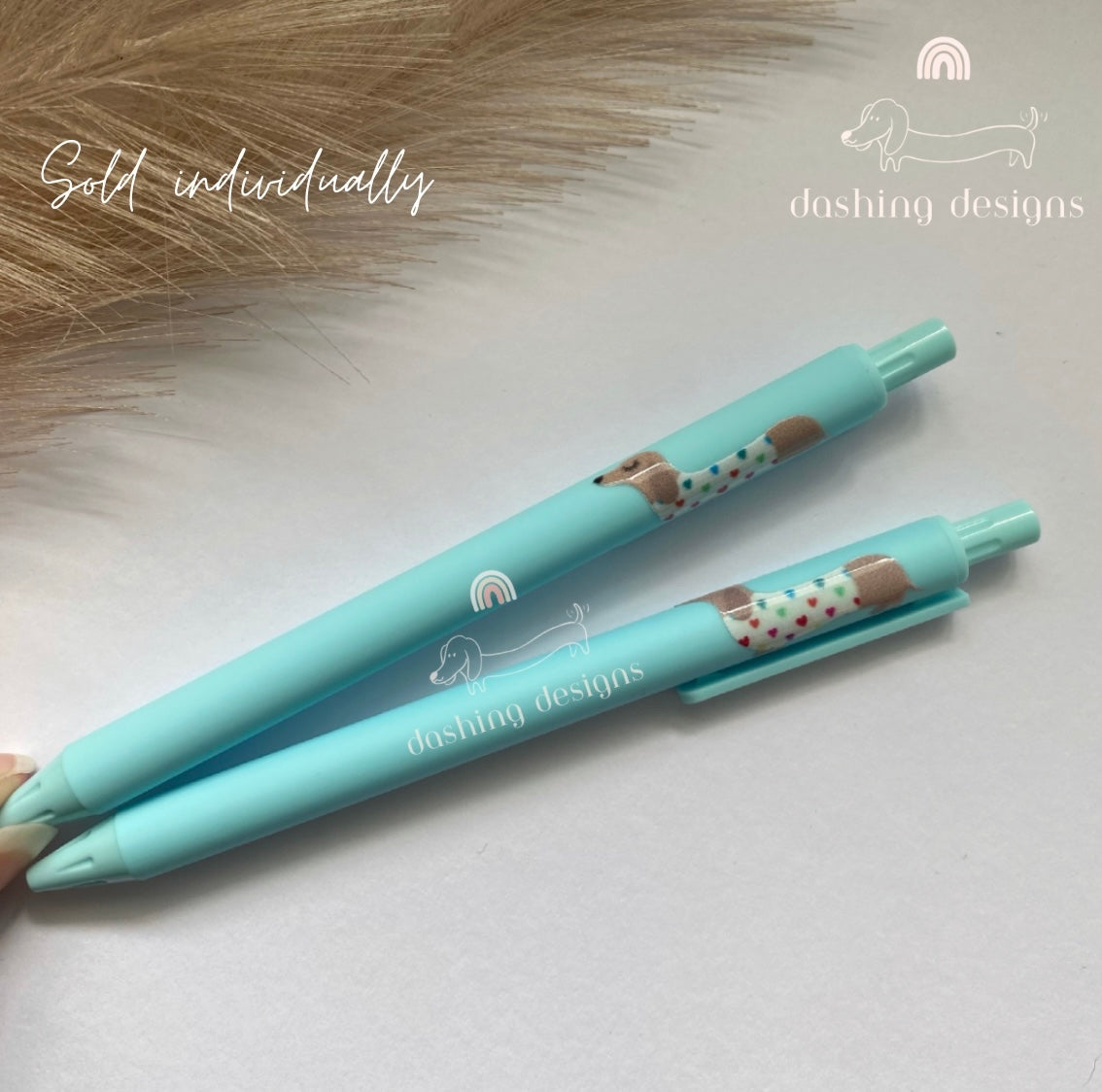 Blue Dachshund Coloured Gel Pen