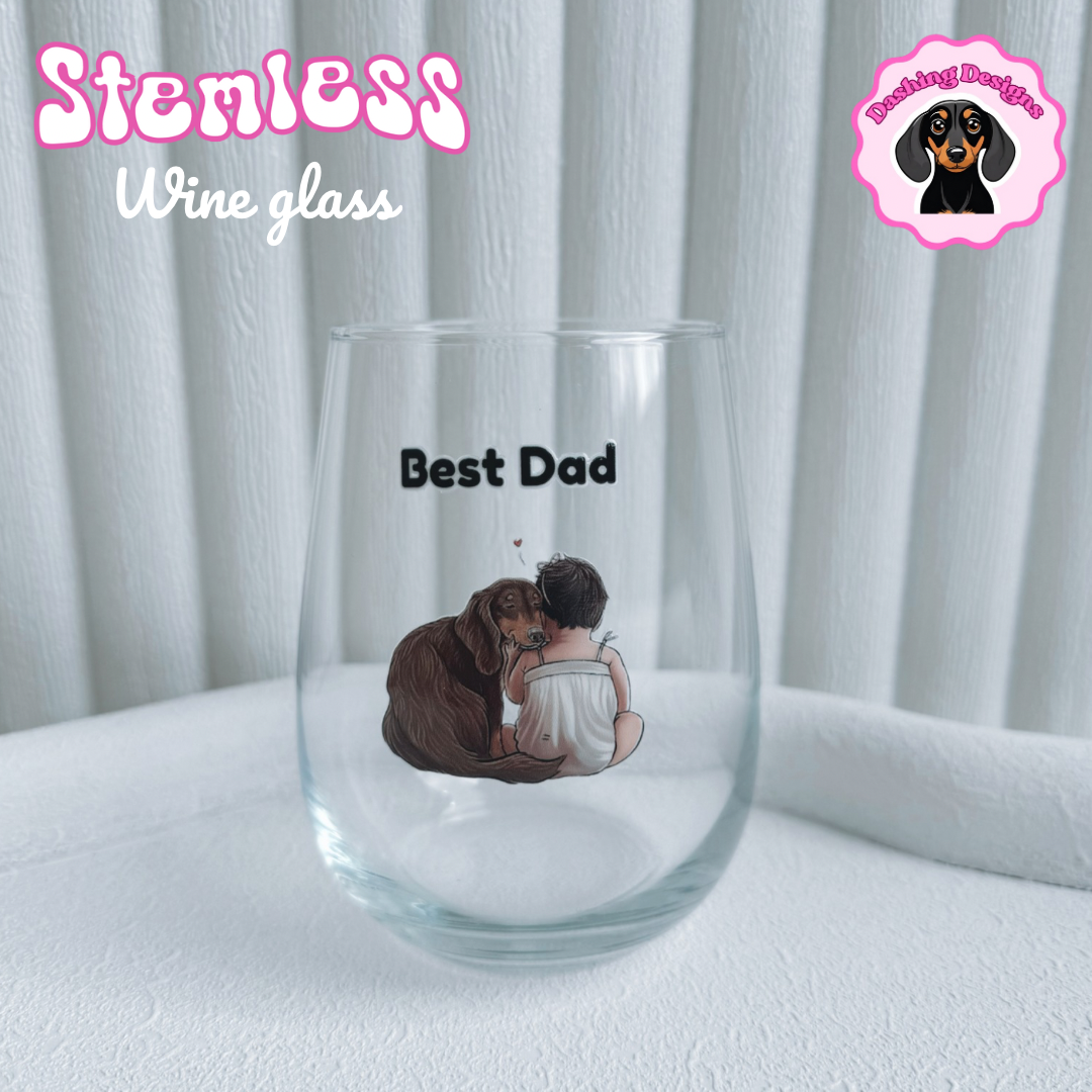 Personalised Stemless Wine Glass